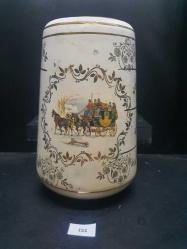 RESİMLİ ALTIN YALDIZLI VAZO VİNTAGE