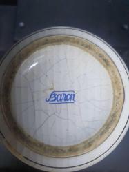 RESİMLİ ALTIN YALDIZLI VAZO VİNTAGE