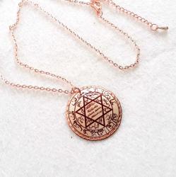 Süleyman Mührü , Bakır Elişçilikli Kolye. Üzeri Gümüşlüdür. SLM-1