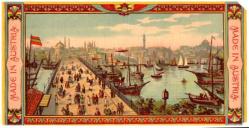 Fes Etiketi, N-6e, MA, Galata K.k/y bayraklı, MA, U lar noktasız, 125x246 mm, Kondisyon  9/10, Gerçek=Orijinal