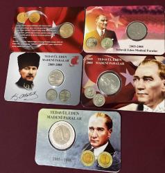 1 kuruş 5 yeni kuruş 10 yeni kuruş 25 yeni kuruş ve 1 yeni türk lirası