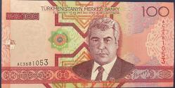 TÜRKMENİSTAN 100  MANAT  ÇİL 2005.KAĞIT PARA.RESİMDEKİ ÜRÜN