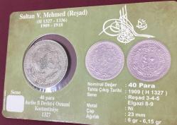 V. Mehmed Reşad nikel 40 para hicri 1327 6.15 gr