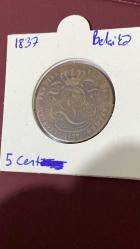 BELÇİKA 1837 5 CENT