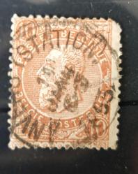 Belçika 1887 Kral Leopold _damgalı