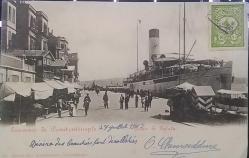 Osmanlı  1908 İstanbul Liman Boğaz  Kartpostal,Çok Nadir.