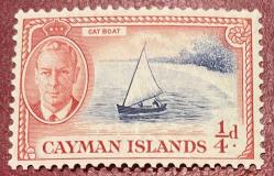 1950..KLASİK.KRAL GEORGE . CAYMAN ISLAND TEK PUL ŞARNİYELLİ  DAMGASIZ