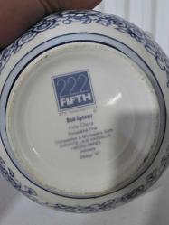 222 FİFTH BLUE DYNASTY Mavi Hanedan İnce Porselen “A” Çorba, Kahvaltılık Gevrek Kasesi 14X8 CM