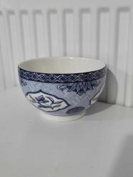 222 FİFTH BLUE DYNASTY Mavi Hanedan İnce Porselen “A” Çorba, Kahvaltılık Gevrek Kasesi 14X8 CM