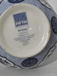 222 FİFTH BLUE DYNASTY Mavi Hanedan İnce Porselen “A” Çorba, Kahvaltılık Gevrek Kasesi 14X8 CM