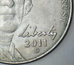 AMERİKA 5 CENT 2011 D. İKİ YÜZDE HATALI BASIM-ÇİFTE DARP ERRÖRLÜ. NADİR.