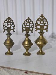 3 adet Vintage Sürmedan Pİrinç 10 CM boy