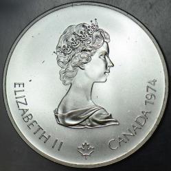 KANADA 5 DOLAR 1974 HATIRA-MONTRELAL 1976 YAZ OLİMPİYATLARI. GÜMÜŞ 24,3 gr ÇİL.