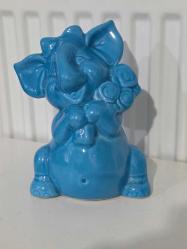 TURKUAZ RENGİ SEVİMLİ FİL YAVRUSU SERAMİK
