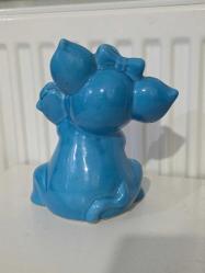 TURKUAZ RENGİ SEVİMLİ FİL YAVRUSU SERAMİK