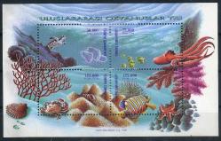 Koleksiyon Pulları,1998 Türkiye Cumhuriyeti,Okyanuslar Yılı Özel Blok Damgasız Tam Seri,Kia49