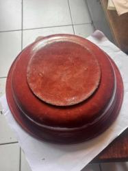 Bakır tabak üzerine el işleme mineli süsleme duvar tabağı Çap 25 cm