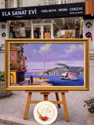 ORJİNAL YAĞLI BOYA YALI MANZARA