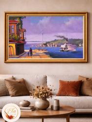 ORJİNAL YAĞLI BOYA YALI MANZARA