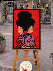 ORJİNAL YAĞLI BOYA SOYUT BAYAN PORTRE