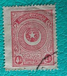1923 Ayyıldız 4.5 kuruş Damgalı pul