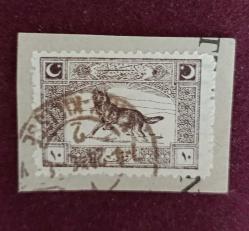 1922 Cenova serisinden 10  kuruş Bozkurt Kırklareli damgalı fragman