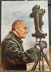 Atatürk çizim çok Eski Kartpostal
