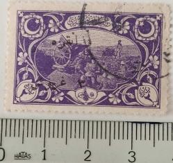 1920 ANKARA 3 GURUŞ EL BASMASI SÜRŞARJLI OSMANLI ORİJİNAL DAMGALI POSTA PULU 950 İSFİLA NUMARALI PUL CC1A 2024 DAMGALI KATALOK DEĞERİ;1.250.00.TL ÇOK NADİR