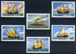 Koleksiyon Pulları,1979 S.Tome E Principe 6 Pulluk Yelkenli Gemiler, Damgasız Tam Seri,Kia-52