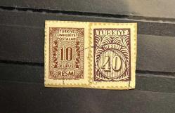 1957 FRAGMAN HALİNDE KULLANILMIŞ RESMİ PUL M