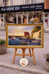 ORJİNAL YAĞLI BOYA YALI MANZARA TABLO
