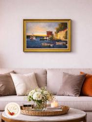 ORJİNAL YAĞLI BOYA YALI MANZARA TABLO