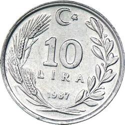Türkiye Cumhuriyeti  1987 Yılı 10 Lira  (8231)