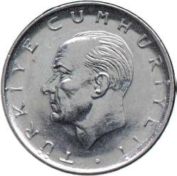 Türkiye Cumhuriyeti 1979  Yılı 1 Lira Kenar Yazısı Turaya Göre Düz  (7214)