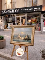 ORJİNAL YAĞLI BOYA KIZ KULESÜ MANZARA