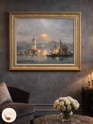 ORJİNAL YAĞLI BOYA KIZ KULESÜ MANZARA