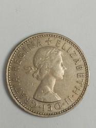 1960 Birleşik Krallık 1 Shilling - Kraliçe II. Elizabeth (English Crest)