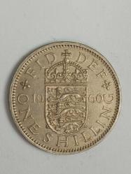1960 Birleşik Krallık 1 Shilling - Kraliçe II. Elizabeth (English Crest)