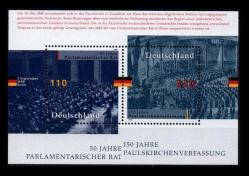 +++ ALMANYA PAULSKIRCHE ANAYASASI 150. YIL , PARLAMENTO 50.YIL BLOK    1998     - DAMGASIZ