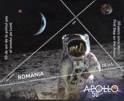 Koleksiyon Pulları,2019 ROMANYA ,Apollo 11'in Aya inişinin 50.Yılı Özel Blok,Damgasız Tam Seri,Kia-55