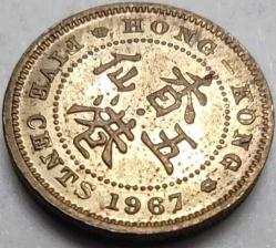 Hong Kong 1967 5 Sent Kraliçe II. Elizabeth Portreli Tırtıklı Kenar Madeni Para - Sitede Tek