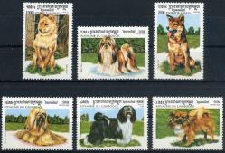 Koleksiyon Pulları1999 Kamboçya Krallığı,6 Pulluk Damgasız Tam Seri Cins KÖPEKLER,Kia-56