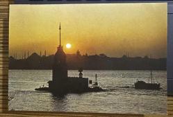 İstanbul Kız kulesi Eski Kartpostal