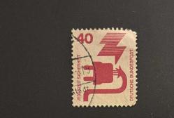 Almanya Pulu - Germany Stamp - Postadan Geçmiş Pul Filateli - Damgalı - Arızalı Fiş, Kazaları Önleme Temalı Pul , 40 PARA - YABANCI PULLAR, NOSTALJİK DOĞUM GÜNÜ HEDİYESİ