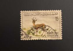 Tunus Pulu - Tunisie Stamp - Postadan Geçmiş Pul Filateli - Damgalı - Dorcas Ceylanı Temalı Pul, 15 PARA  - YABANCI PULLAR - NOSTALJİK DOĞUM GÜNÜ HEDİYESİ