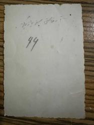 1944 bisikletli çocuklar arkası osmanlıca yazılı siyah beyaz eski fotoğraf ufak boyut