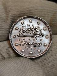 Sultan Reşat 1327/3 Manastır Seyehat Baskı Gümüş 2 Kuruş