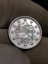 Sultan Reşat 1327/2 Edirne Baskı Gümüş 2 Kuruş Çil