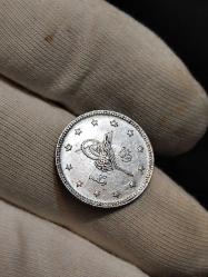 Sultan Reşat 1327/3 Selanik Baskı Gümüş 2 Kuruş Çil