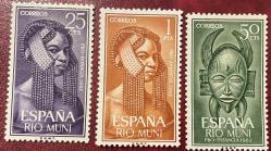1962.RIO MUNI .İSPANYA  KOLONİ ÜLKESİ.3 PUL  DAMGASIZ